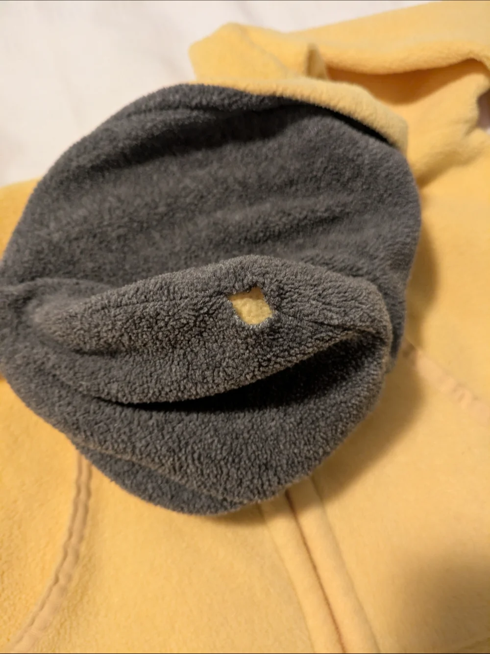 GAP Yellow Hooded Fleece Jacket with Gray Lining